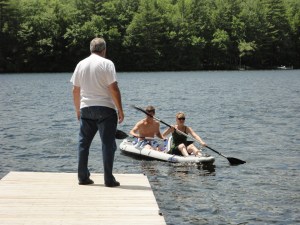 Dad, Katy, and Jake..they kayaked the entire lake