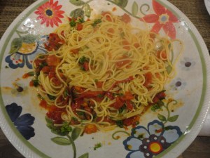 Spaghetti with marinara sauce