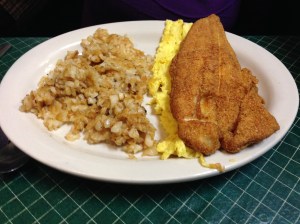 Look at this piece of catfish...unbelievable and I think her breakfast was $6