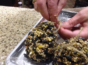 Tie a loop to top of finished cone