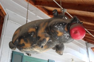 Another of my favorites a big pig with an apple in his mouth