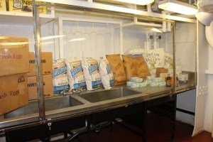 The amount of supplies it takes to make 10,000 chocolate chip cookies. They posted an actual recipe also