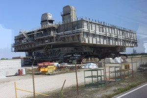 This huge transporter moves the rockets from the assembly building to the launch pads