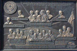 Memorial plaque for the astronauts who have dies