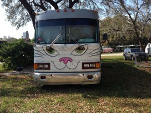 The front of their bus was awesome