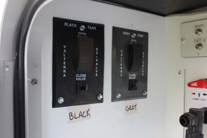 Electric Black and Grey tank release valves