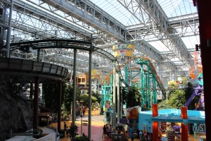 An an indoor Nickolodean themed amusement park 