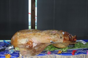 Roasted pig...looked gross tasted amazing