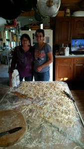 Linda and I making some noodles. The flour on our faces was added for effect :)