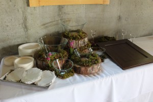 Jeremy's snack table made from stuff he found laying around...amazing 