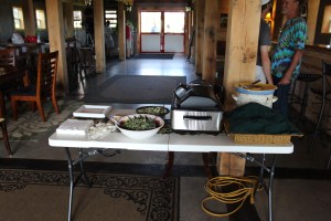 Pulled pork, cucumber salad, and kale salad all from ingredients produced from the farm ...yummy!!