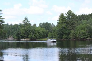 A couple of boats went by but there were hardly any people