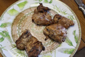 Grilled marinated chicken thighs
