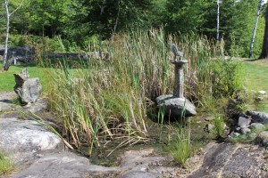 My very favorite. MR. Ellsworth made the sculpture, built the pond, and planted it 