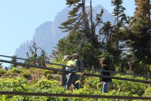 Ellen, Mario, and Deb starting on the trail