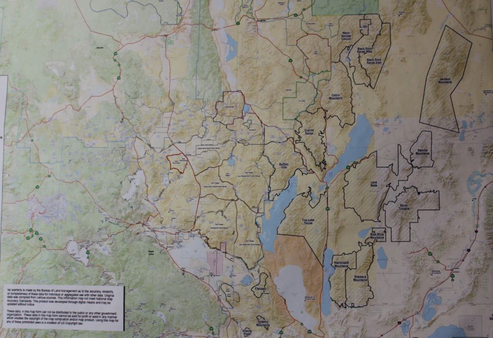 Map showing all the areas where wild horse live