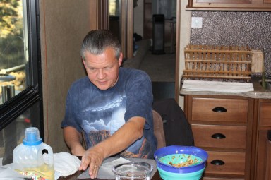 Lee rolling some spring rolls for me