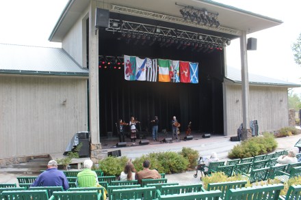 Stage with some ok musicians playing, we listened to some Irish folk tunes for awhile