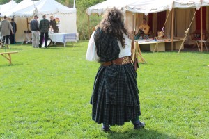 She placed a second belt on and you can see how cool the pleats are in the back