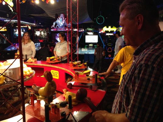 Lee tried Chicken in the pot for the first time and won we a bear :)