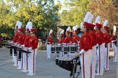 Some of the Pasadena College band played outside while we were waiting in line