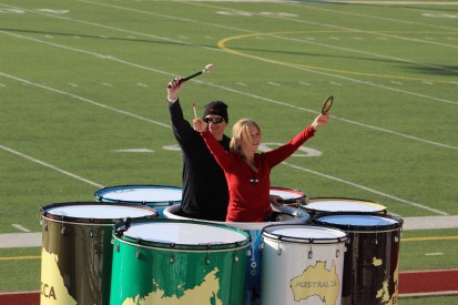 The couple who led the crowd participation before the event