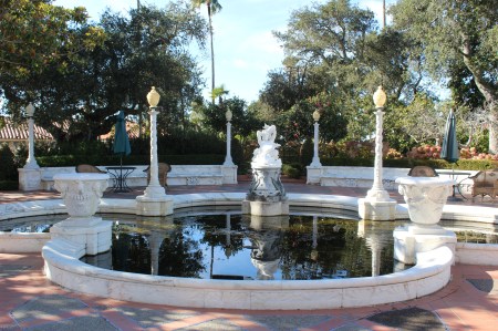 Pond in front of the main door
