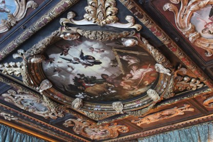 The ceiling in one of the common rooms