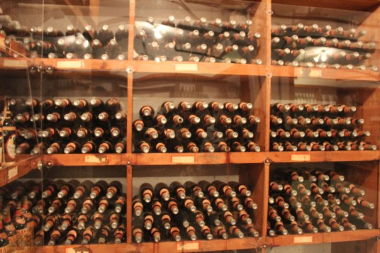 The wine cellar was huge and in a vault. When the house was donated the State could not accept the alcohol as a gift so many of the bottles of wine turned to vinegar. The bottles they kept