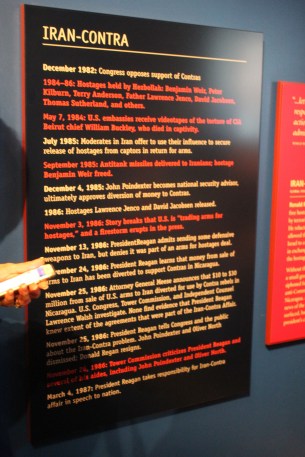 I particularly appreciated that they included a timeline of the Iran Contra scandal. They didn't gloss over the more negative aspects
