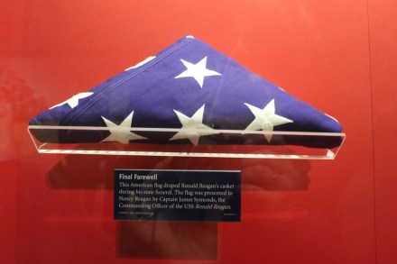 The flag presented at his funeral
