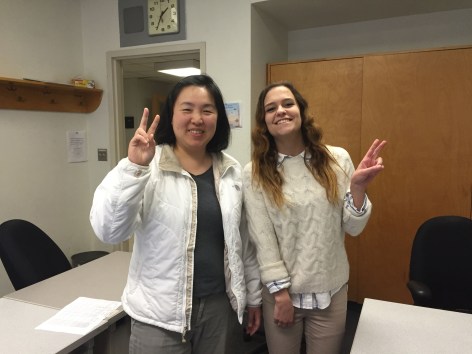 Kay and her teacher who was very sweet, at least to us :)