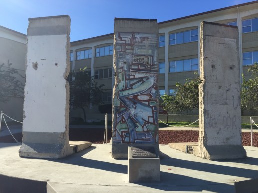 A real piece of the Berlin Wall. Lee was quite moved