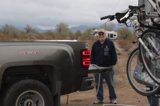 Red topping off our water with the extra he had brought back, cause he's sweet like that