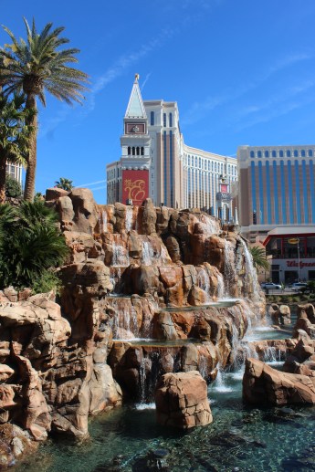 The waterfall outside that turns into a lava volcano at night