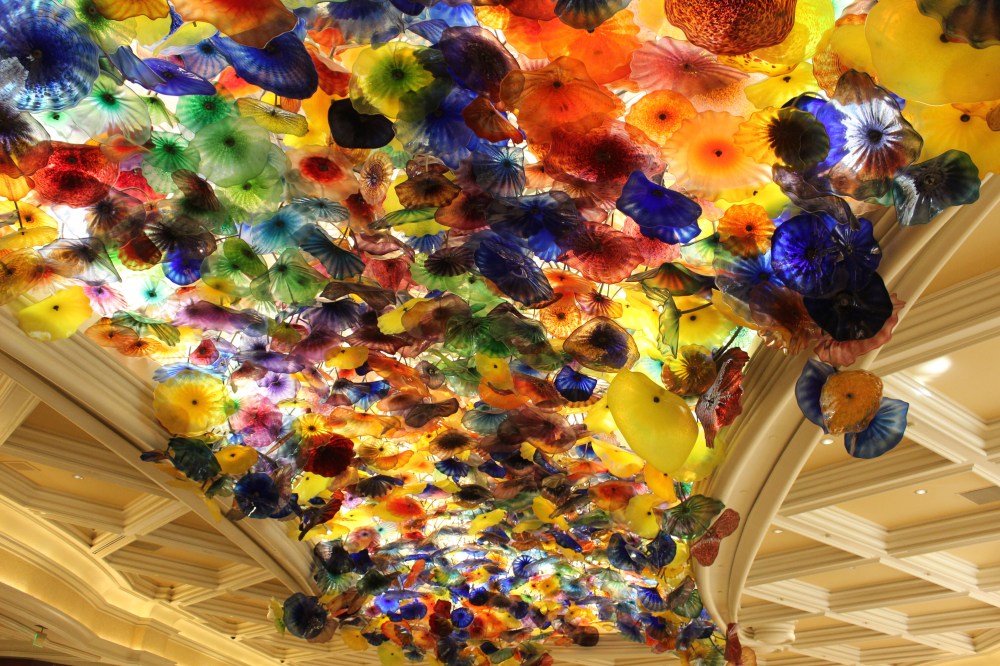 The lobby ceiling is full of Chihuly glass and absolutely amazing 
