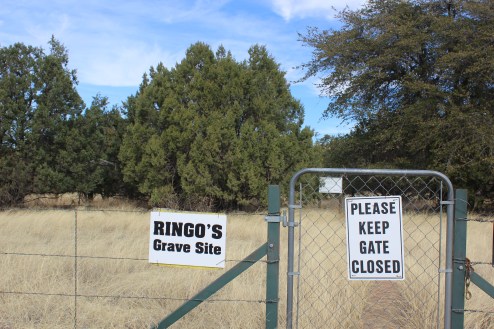 The gate to walk back to the gravesite