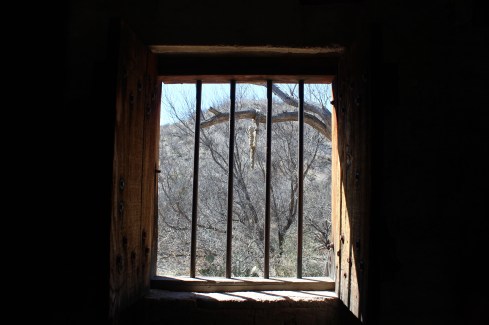 The jail was built and I loved the detail of the hangman's noose right outside
