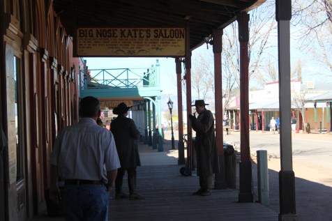Lots of guys in costume, smoking cigars, and trying to encourage folks to attend their particular show