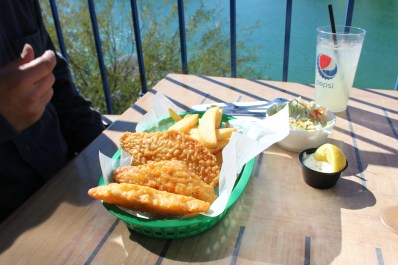 Lee's fish and chips were very good