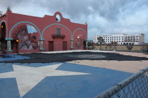The Texas shaped swimming pool was closed but you get the point from the cover