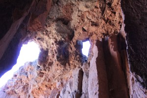 Also the ceiling had some holes you could look up through