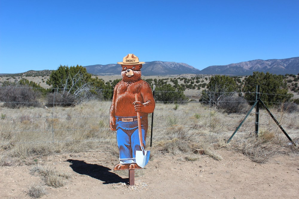 Capitan Gap (in the background) is where a a small bear cub was rescued during a major forest fire