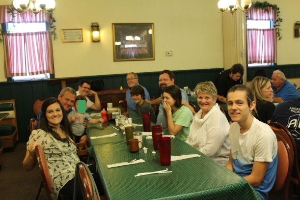 The whole family at Anna J's ...sorry I had to block out Abram's face