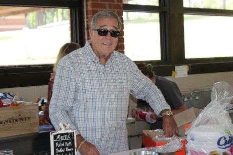 Dad working on his important silverware stacking job :)