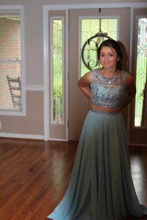 Bailey modeled her prom dress for Mom and I. She was a good sport about it