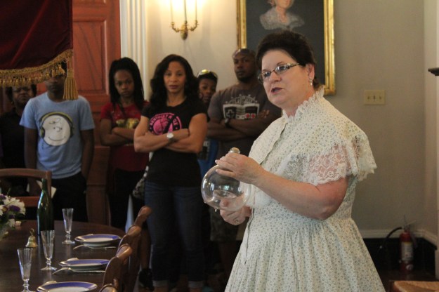 These pots were used to catch flies and had handkerchiefs covering them