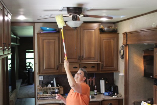 Linda dusting