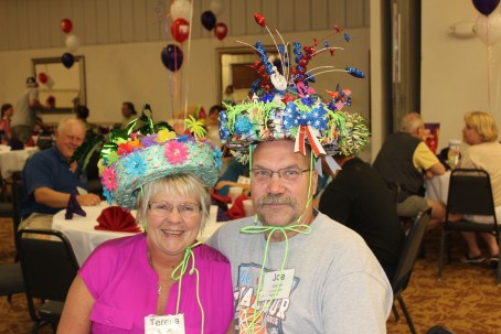 Joe and Teresa won best humorous hat!!