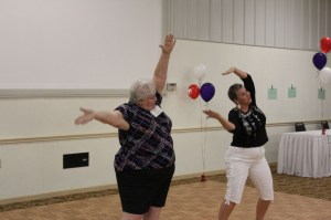 Lu and Linda dancing to YMCA